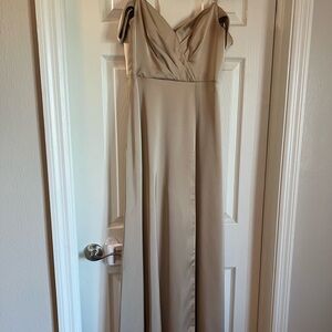 Azazie Champagne Bridesmaid Maxi Dress